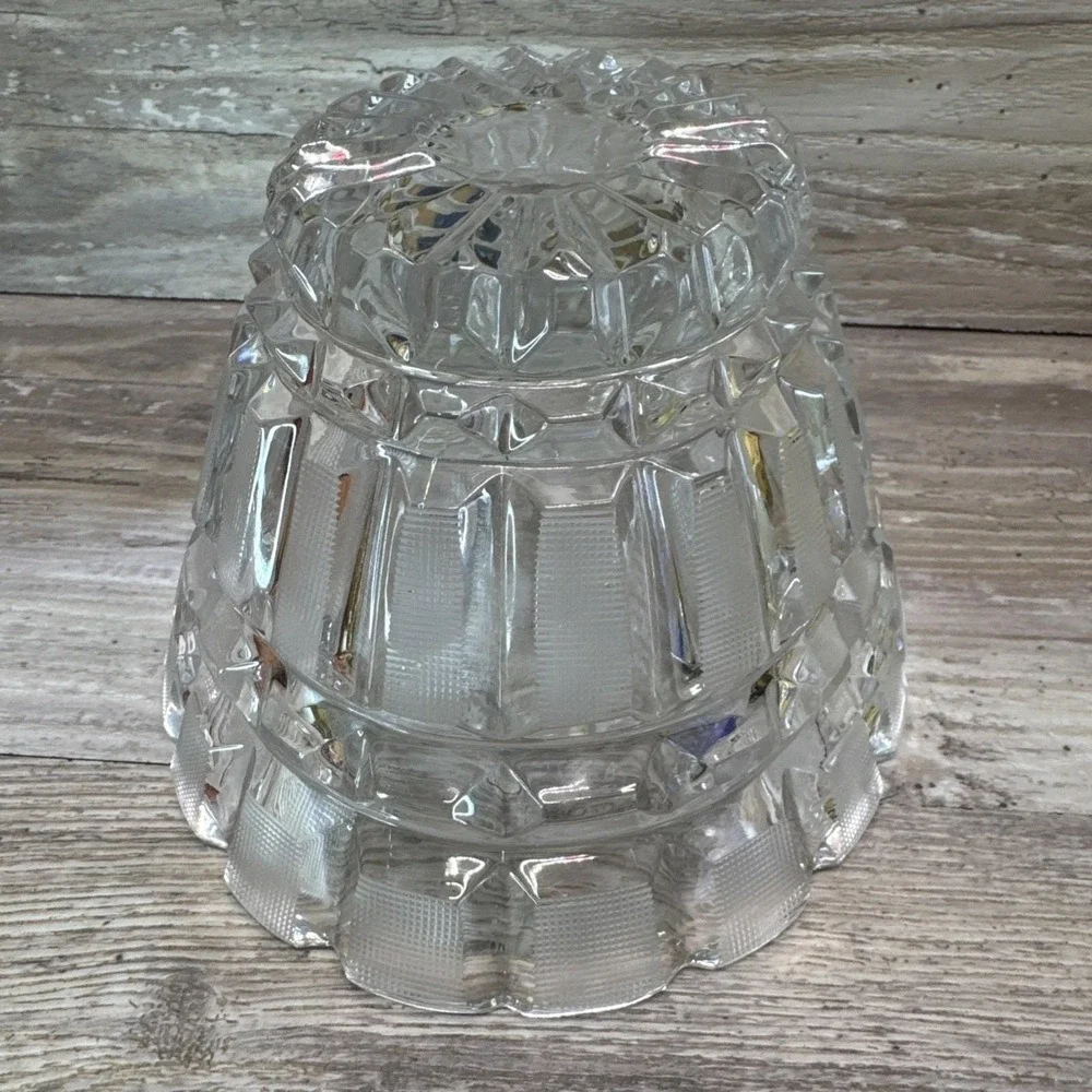 Vintage 1930's BannerLife 24% Lead Crystal Oval Bowl Brilliant File Cut Panels